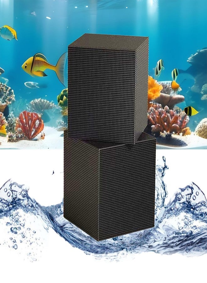 ZHIVEZEN Aquarium Filter Cube with Activated Carbon - 2 Pack Reusable 2" Filter Media for Betta Fish Bowls, Nano Tanks & Small Aquariums, Improves Water Quality & Clarity - Image 1
